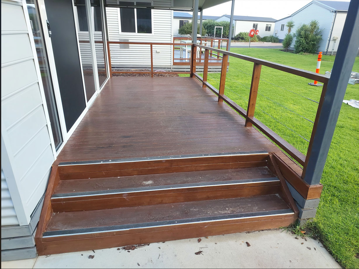 Residential deck staining before in Perth