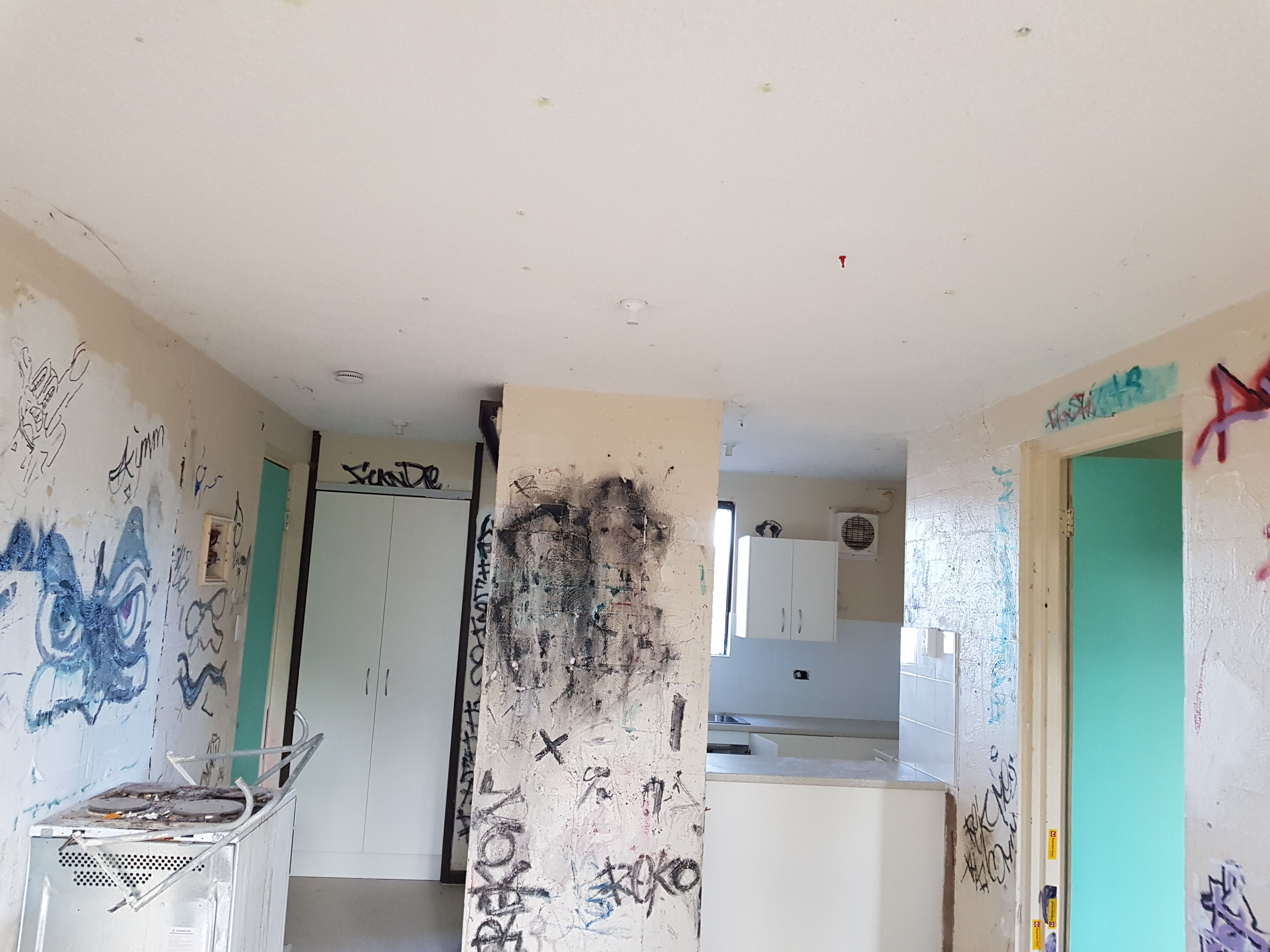 Residential kitchen painting before in Perth